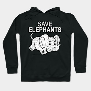 Vintage Save Elephants World Elephant Day Gift Hoodie